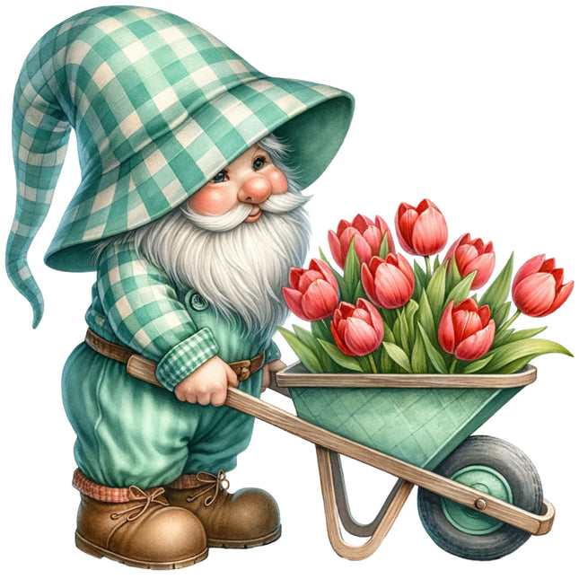 spring gnome fabric panel