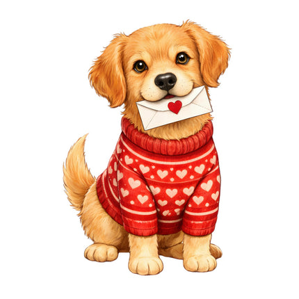 valentine puppy fabric panel
