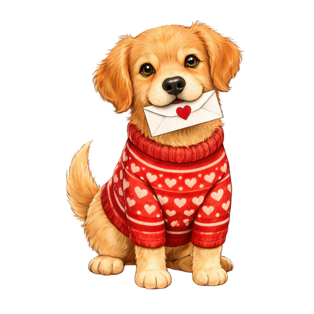 valentine puppy fabric panel