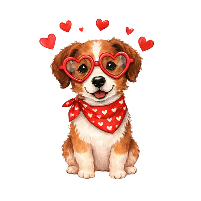 valentine puppy fabric panel