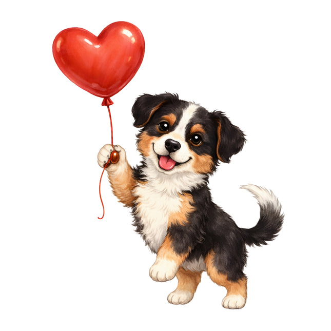 valentine puppy fabric panel