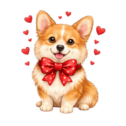 valentine puppy fabric panel