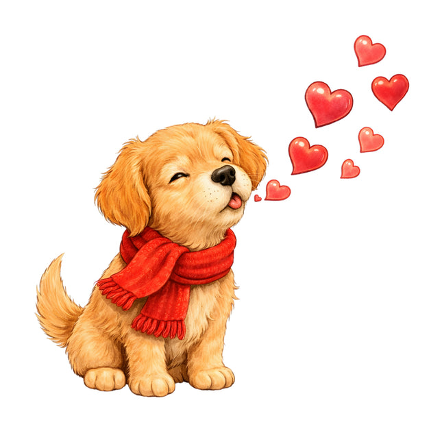 dog with hearts quilt block