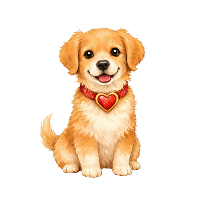 valentine puppy fabric panel