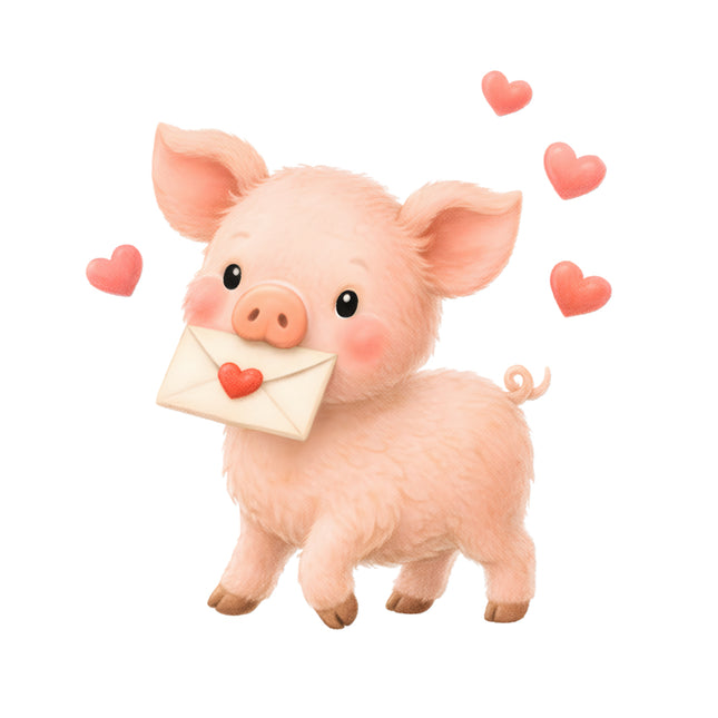 valentine pig fabric panel