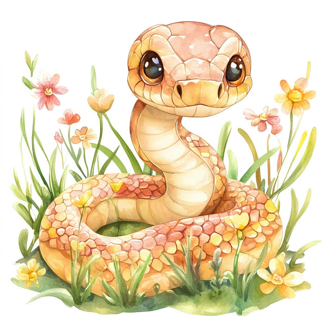 floral snake cotton quilt block