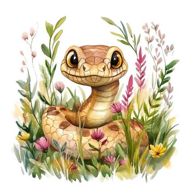 floral snake cotton quilt block