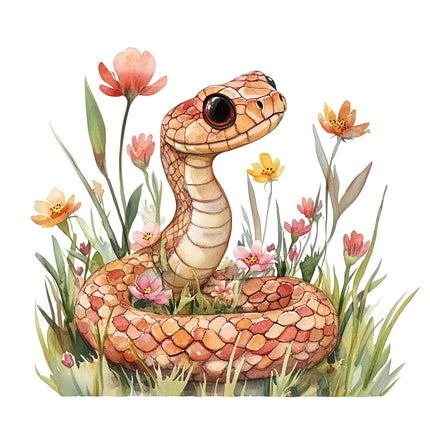 floral snake cotton quilt block