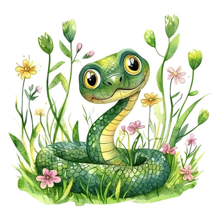floral snake cotton quilt block