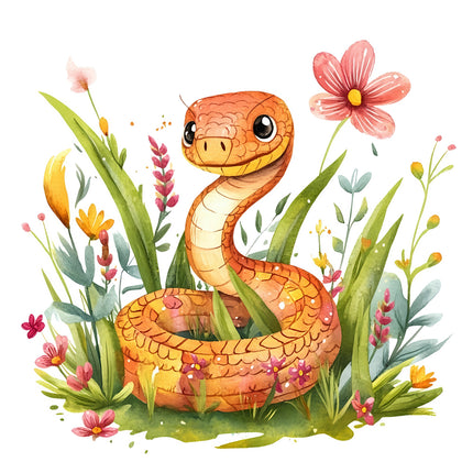 Snake 100% Cotton Fabric Panel Block AH306