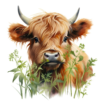 highland cow cotton panel