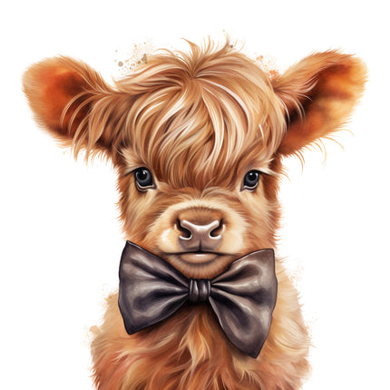 highland cow cotton panel
