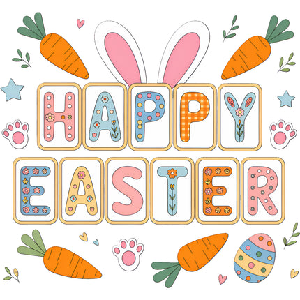 happy easter fabric panel