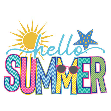 hello summer fabric panel