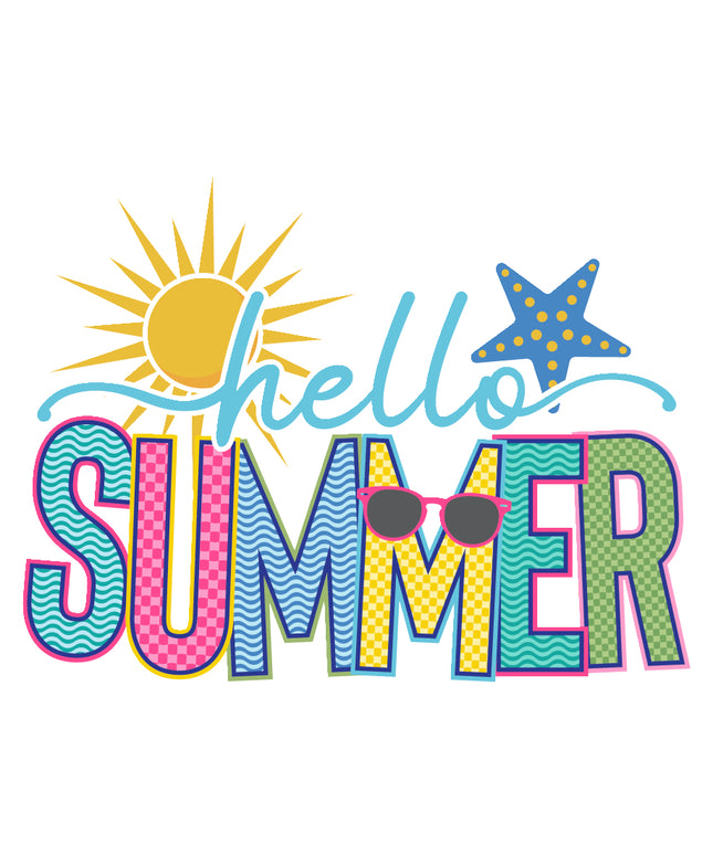 hello summer fabric panel
