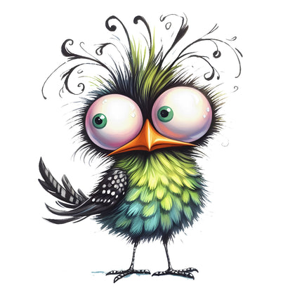 quirky bird cotton quilt block