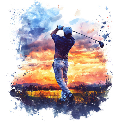 golfer cotton quilt block