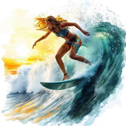 Surfing 100% Cotton Fabric Panel Block FLIP-AJ155