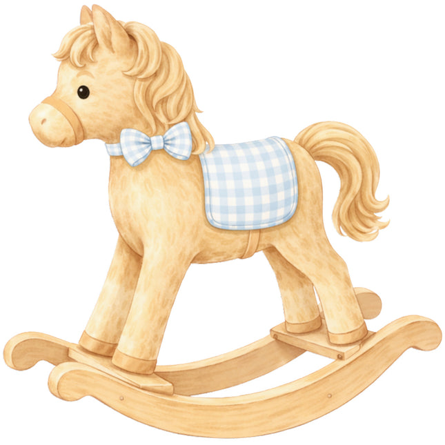Wooden rocking horse quilt block