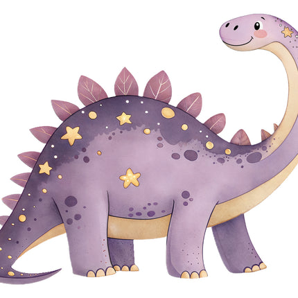 Purple dinosaur quilt block