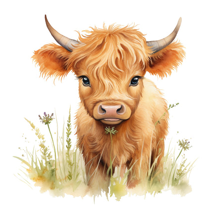 highland cow quilt block