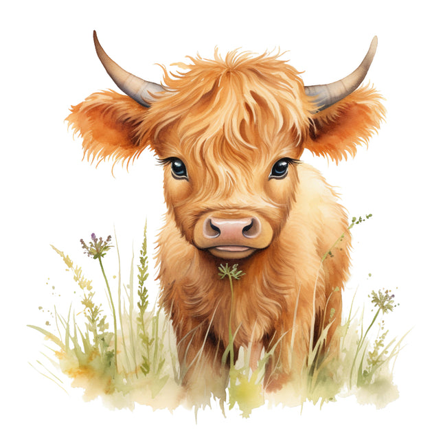 highland cow quilt block