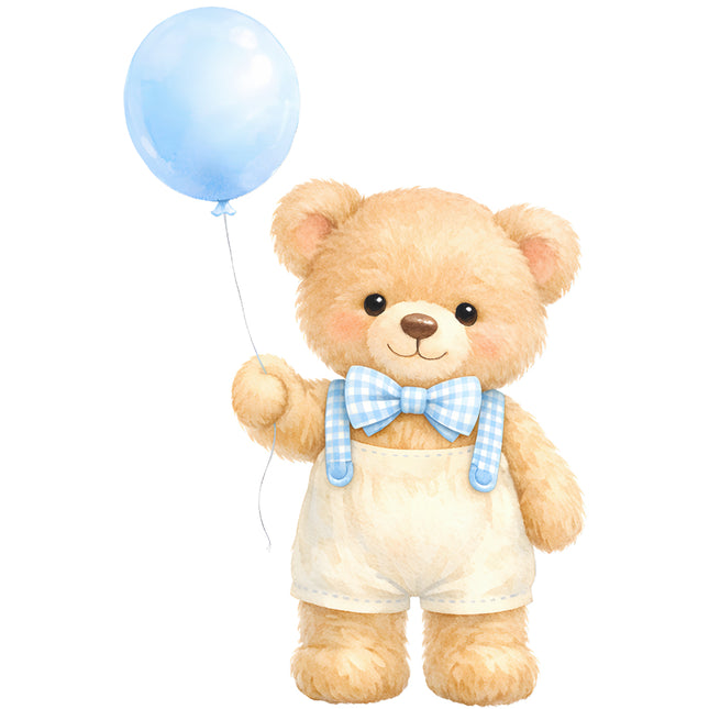 boy teddy bear fabric panel