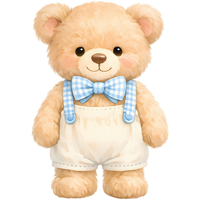 boy teddy bear fabric panel