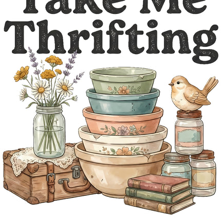 take Me Thrifting fabric panel