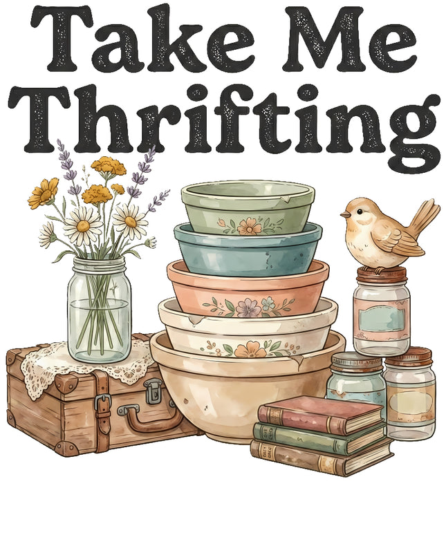 take Me Thrifting fabric panel