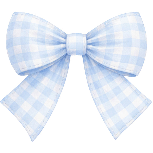 blue and white bow fabric panel