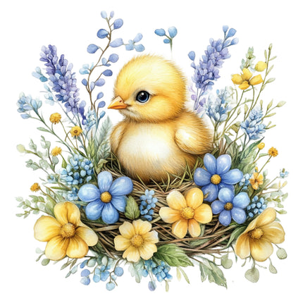 chick in a nest quilt block