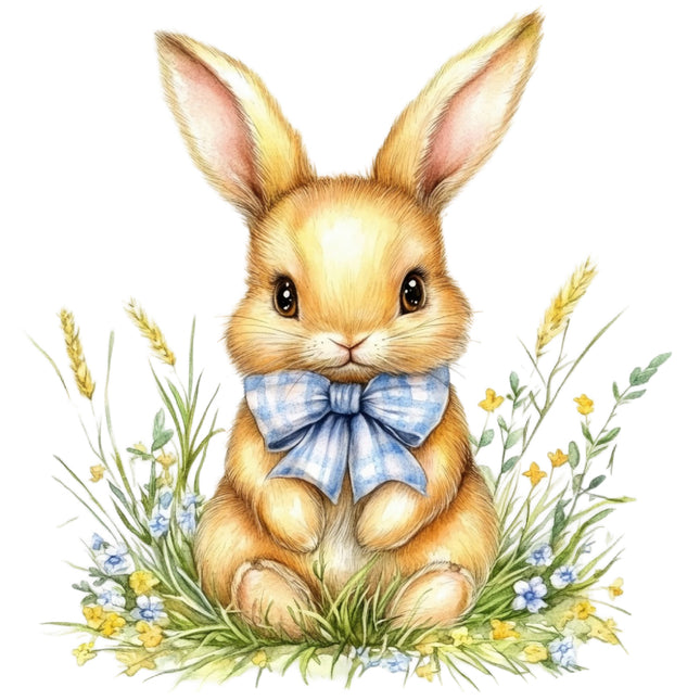 floral rabbit fabric panel