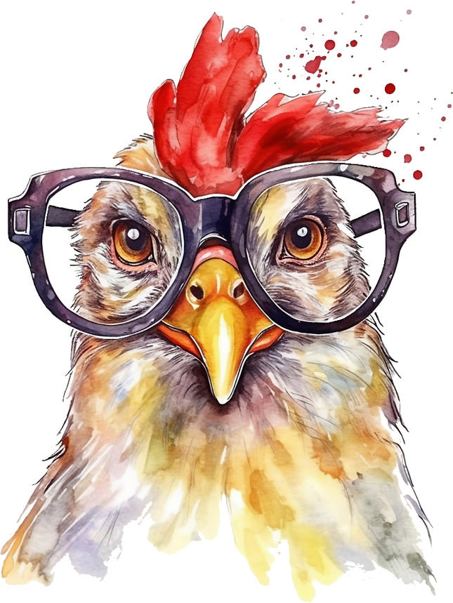 Colorful chicken fabric panel