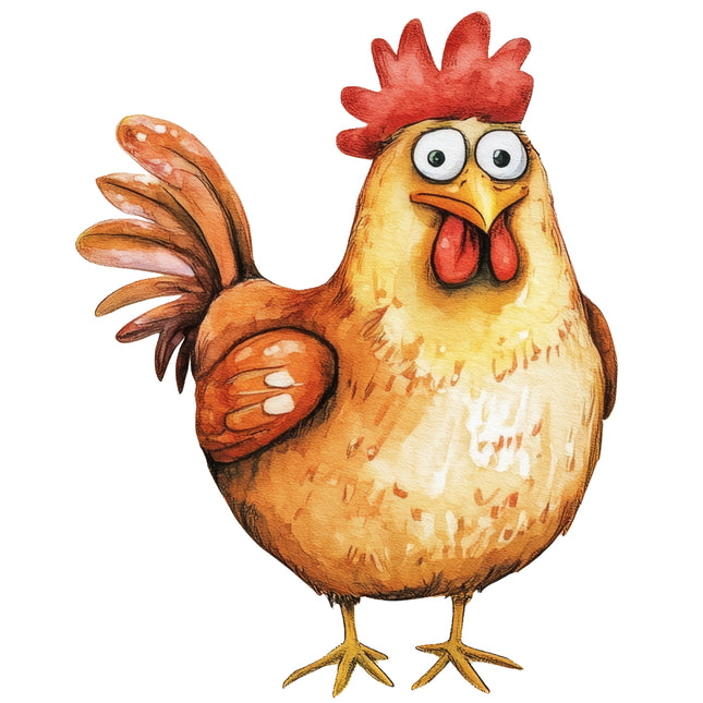 whimsical chicken fabric panel