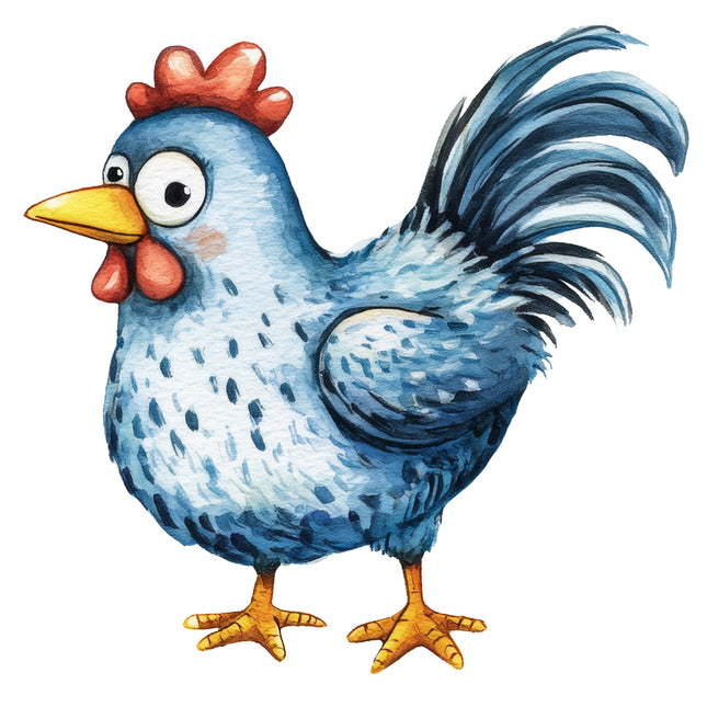 whimsical chicken fabric panel