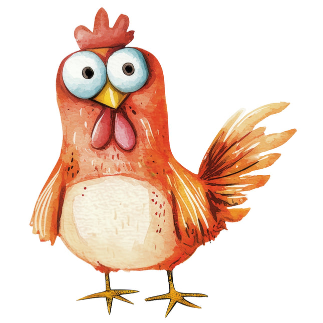 whimsical chicken fabric panel