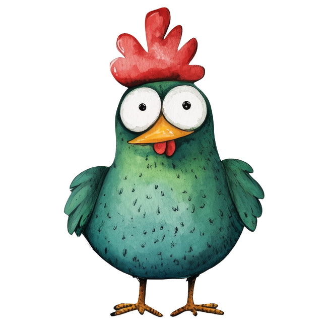 whimsical chicken fabric panel