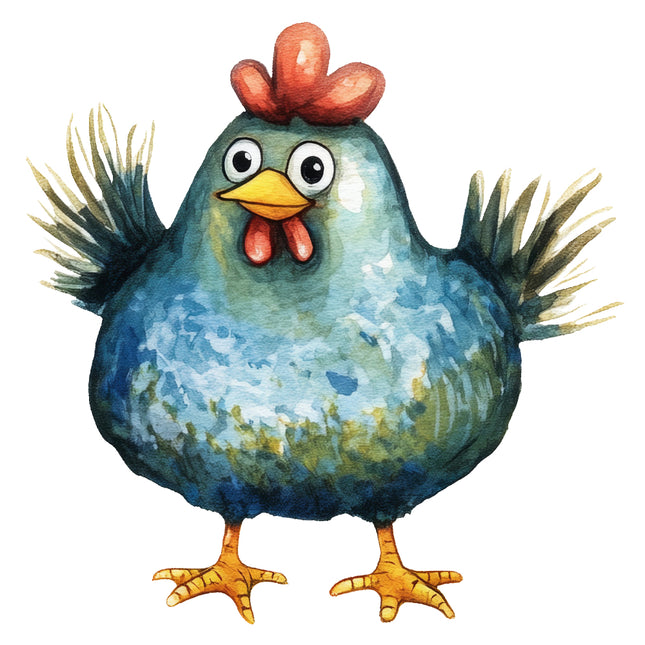 whimsical chicken fabric panel