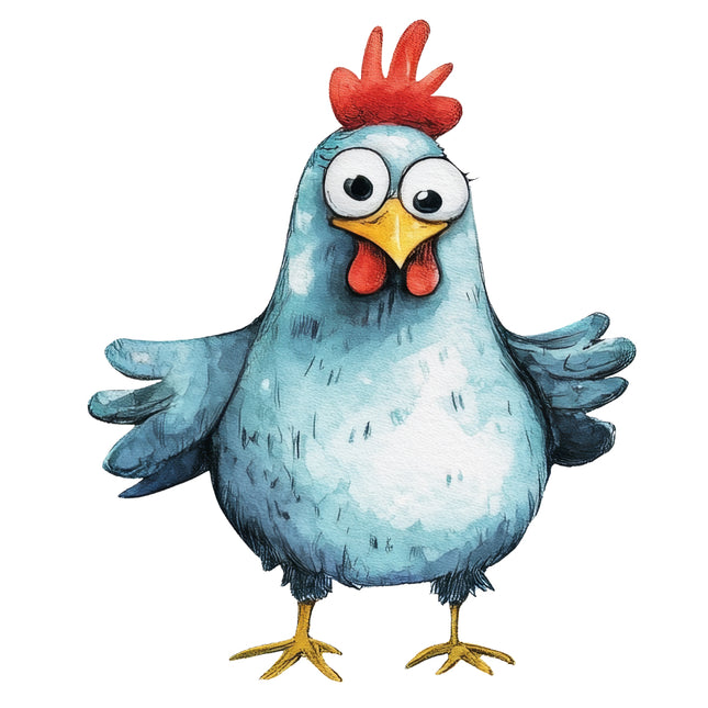 whimsical chicken fabric panel