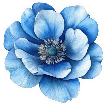 Blue floral quilt block