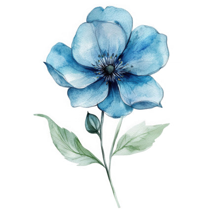 Blue floral quilt block