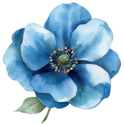 Blue floral quilt block