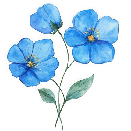 Blue floral quilt block