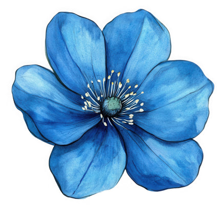 Blue floral quilt block