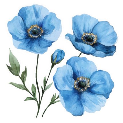 Blue flowers cotton quilt block