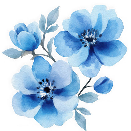 Blue flowers cotton quilt block