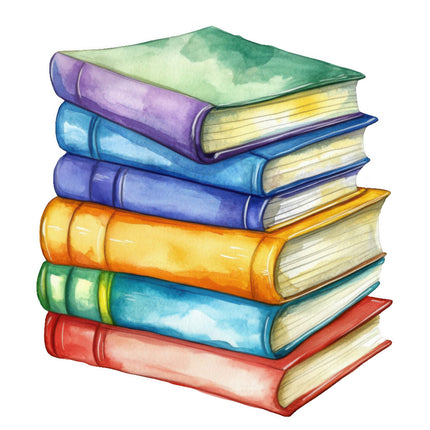 Stack of blue books quilt block