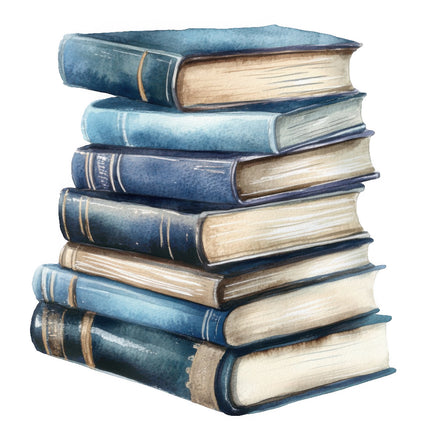 Stack of colorful books cotton quilt block