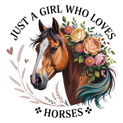 just a girl who loves horses fabric panel